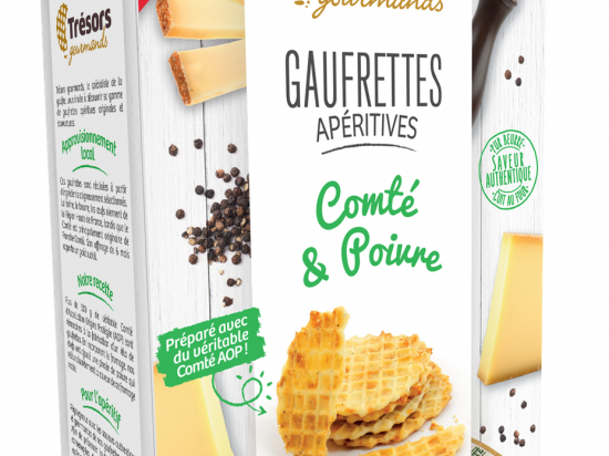  Gaufrettes apéritives Comté et poivre 