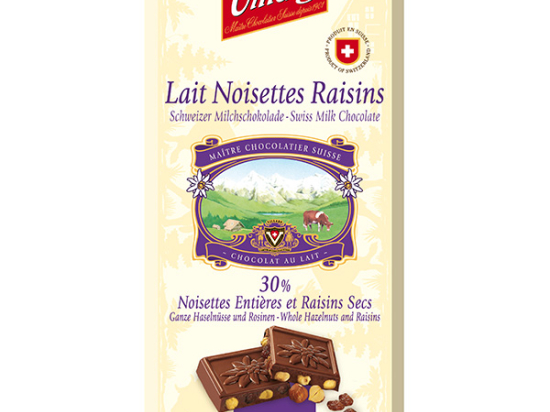 Chocolat Lait Noisettes Raisins - Villars