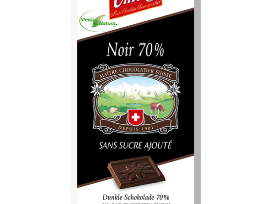 Chocolat Noir 70% à la Stevia - Villars